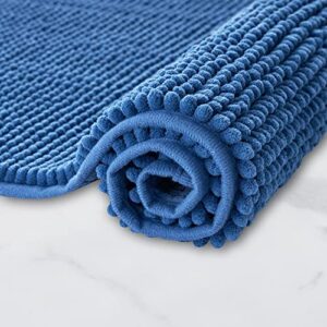 Badrumsmatta från Biltema – Praktisk och stilren lösning för ditt badrum Decomira Badmatta halkfri av mjuk Chenille | Superabsorberande och maskintvättbar | Kan kombineras som badmatta set | För badrum, dusch, badkar eller som wc matta | Blå - 45x45 cm
