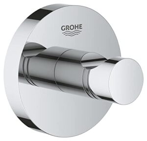 Badrumshängare – Praktiska lösningar för ditt badrum Grohe Start QuickFix enkel badrumshängare, krom, för limning (QuickGlue A1-lim) eller skruvhängare, ref. 41173000