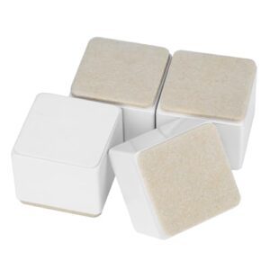 QWORK® 4-pack 50 mm lyftsäng och möbelhöjare, kraftigt kolstål, 60 mm diameter självhäftande möbelhöjare, stöder 100 kg/ben, vit