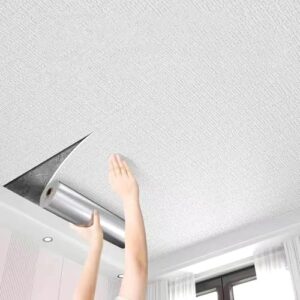 WYWY Självhäftande takpaneler av polystyren - sprickbeständiga och lätta att klippa för badrum, kök och hem (vit, 50 x 20 m)